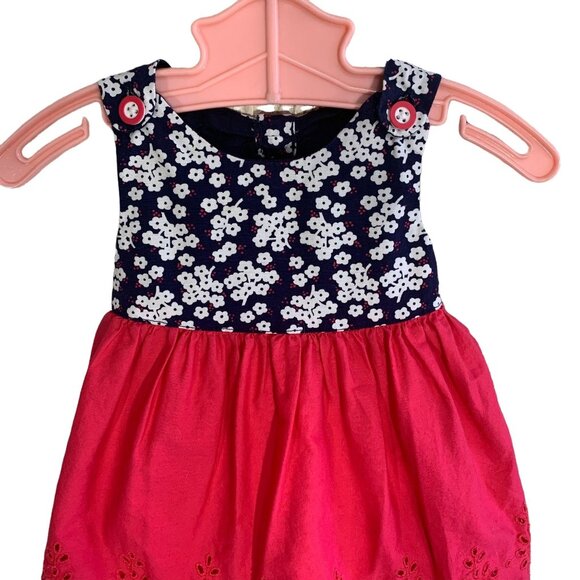 NWOT Gymboree Floral Eyelet Cutout Back Dress 3-6 Months - Picture 2 of 7